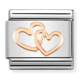 Nomination Composable Classic Link 430104/41 Hearts intertwined in 9K Rose Gold